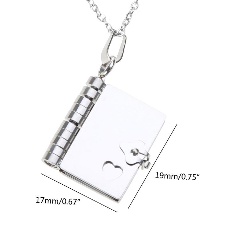 Pusty Otwierany Naszyjnik Książka Stal Nierdzewna Medalion na Zdjęcie Łańcuszek na Szyję dla Mężczyzn Kobiet Prezent dla Pary DIY Akcesoria do Biżuterii