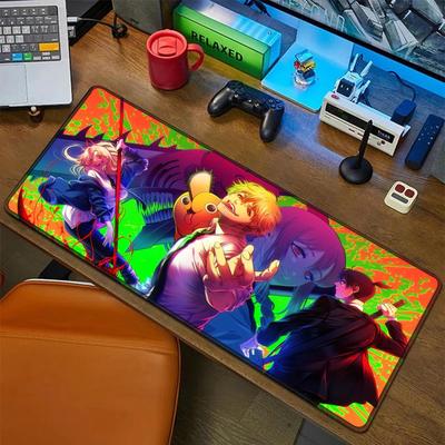 C-Motosierra M-Hombre Anime Alfombrilla de Ratón Alfombrilla de Goma Portátil Alfombrilla de Ratón XXL Portátil Gamer Mesa de Ordenador Accesorios de Gaming