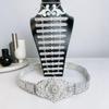 Caucasian Ethnic Rhinestone Waistband & Necklace Set