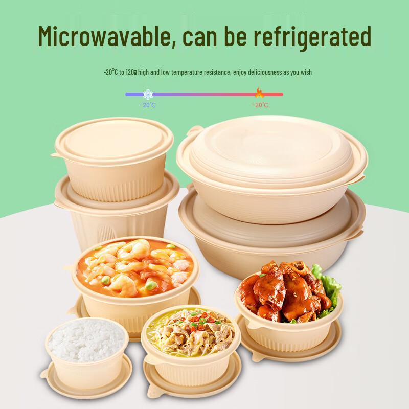 Biodegradable Corn Starch 2-Compartment Takeaway Containers