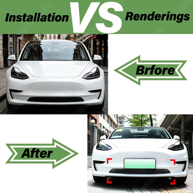For Tesla Model 3 Model Y Automobile Honeycomb Style Front Bumper Air Intake Grille Sports Racing Radiator Protective Cover