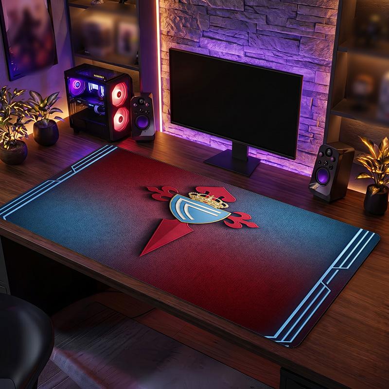 Celta Vigo FC Theme Pattern Mouse Pad, Soccer Logo Design XXL Gaming Desk Mat Non-Slip Computer Mouse Pad