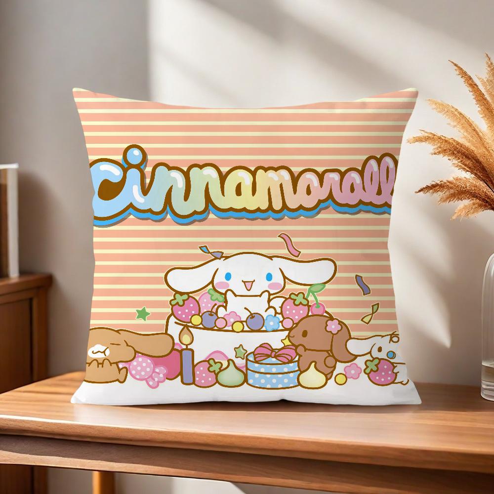 Soft Pillow Case Dog For Cute Sofa Living Room Home Office Decor C-Cinnamoroll Protective Kawaii Covers Without Pillow-Insert