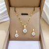 3pcs Women's Fashion Synthetic Zirconia Earring and Necklace Jewelry Set / Adjustable Minimalist Chain Style Accessories