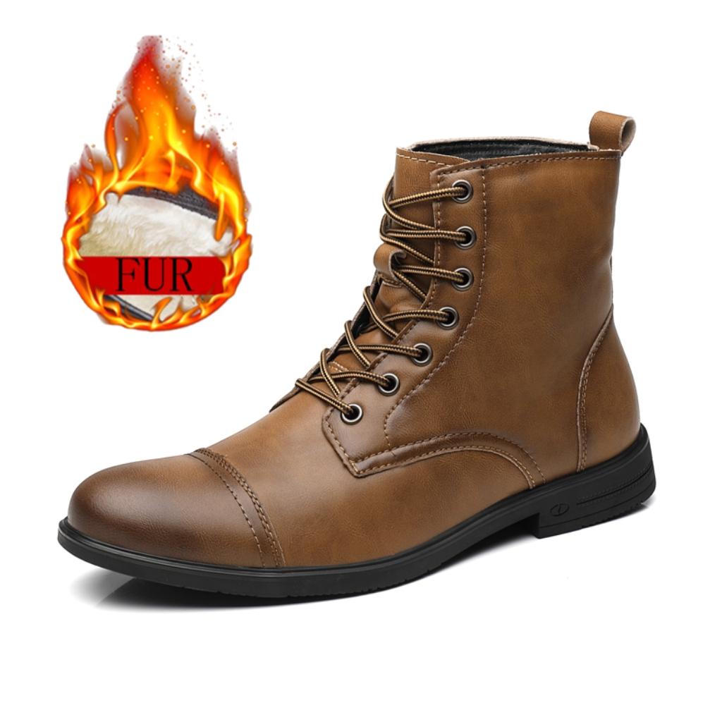 Fashion New British Style Mens Motorcycle Boots Genuine Leather Mens Casual Shoes Fashion Punk Style Boots Men High Quality Ankle Boots