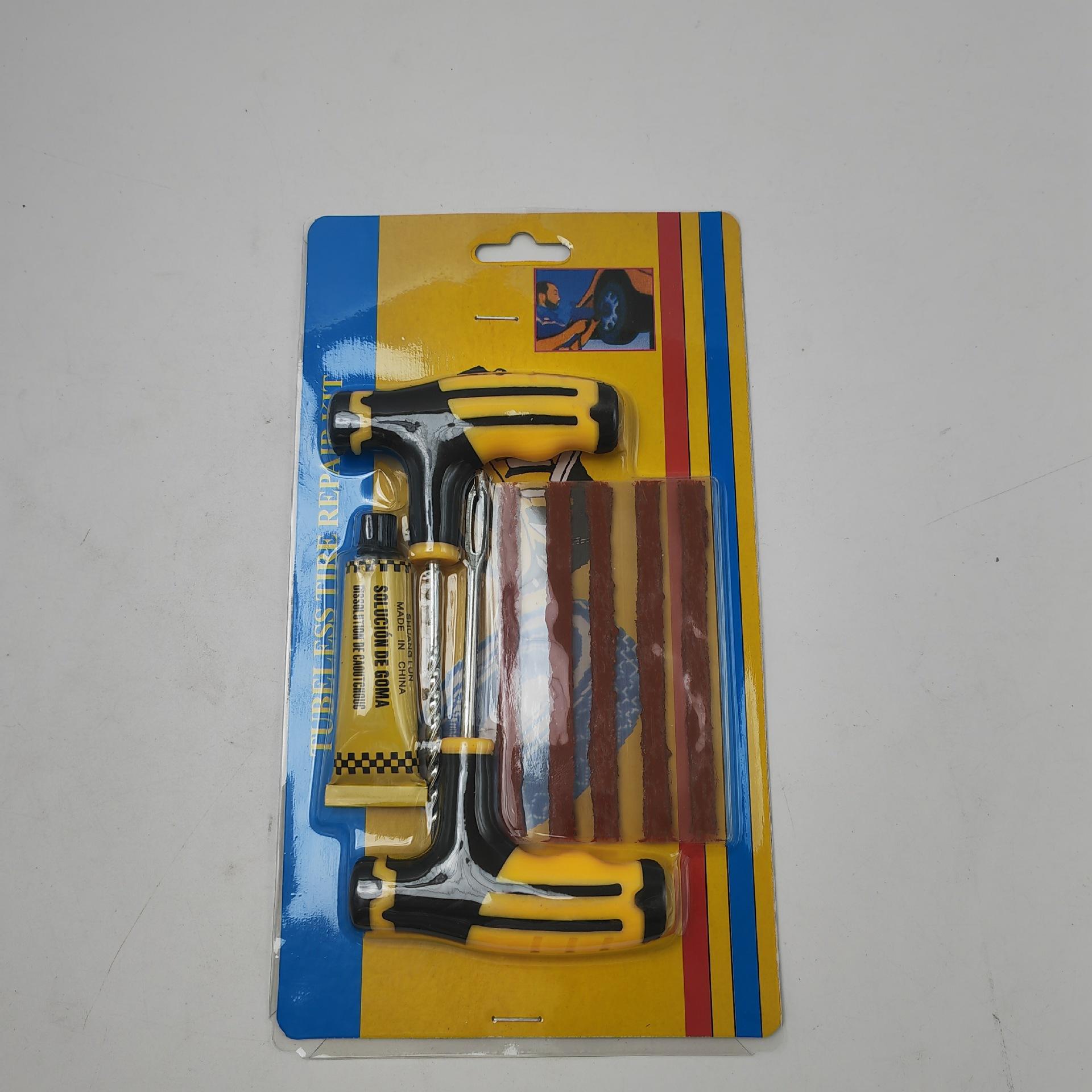 

Набор инструментов для ремонта автомобильных шин с резиновыми полосками, набор заглушек для прокола бескамерных шин для грузовика, мотоцикла