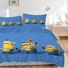 Minions Blue Background Print 3Pcs Bedding Setduvet Cover With 2 Bedropillowcase Home Birthday Gift