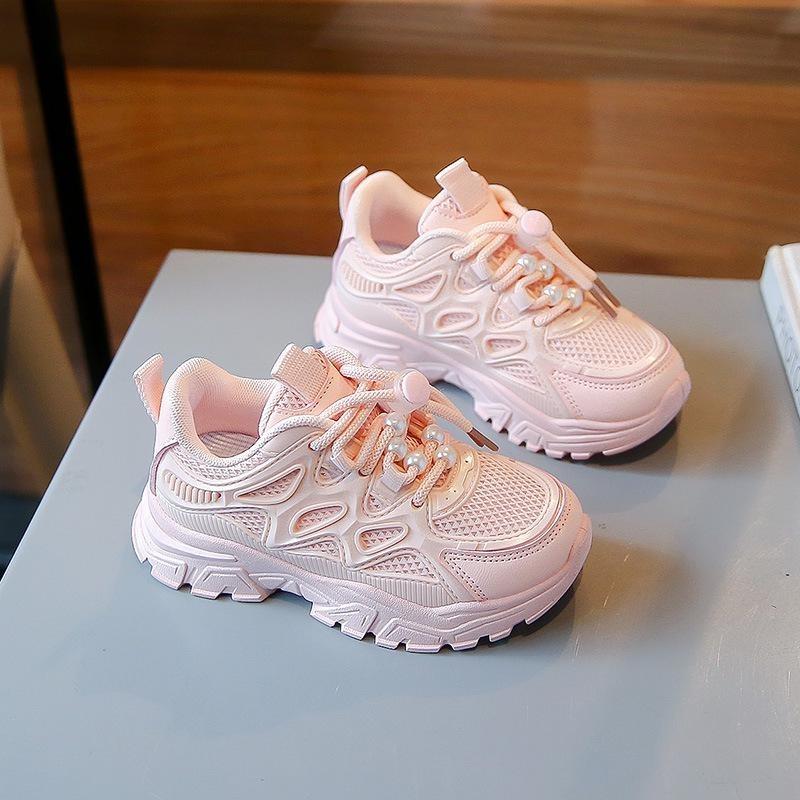 2024 Girls' Breathable White Dad Sneakers – Trendy Spring & Autumn Fashion Sports Shoes