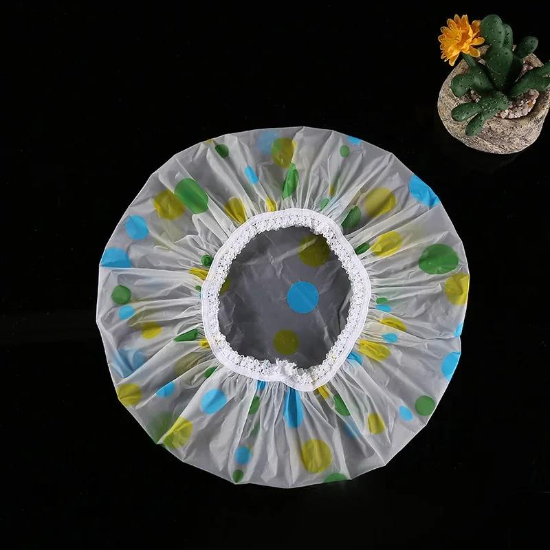 Reusable Shower Cap with Elastic Band Waterproof & Thicken Bathing Hat for Women Perfect for Hair Salon & Home Use