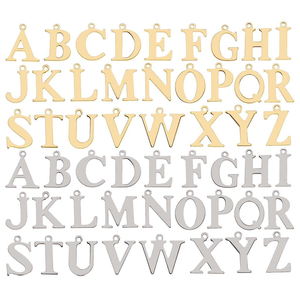 Stainless Steel Alphabet Pendant Jewelry Accessories for DIY Necklaces, Bracelets & Earrings