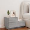 Nightstand with LED Lights Grey Sonoma 70 X 36 X 40.5 Cm