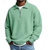 2026 Herfst/Winter Retro Casual Wafelbrei Rits Polo voor Mannen
