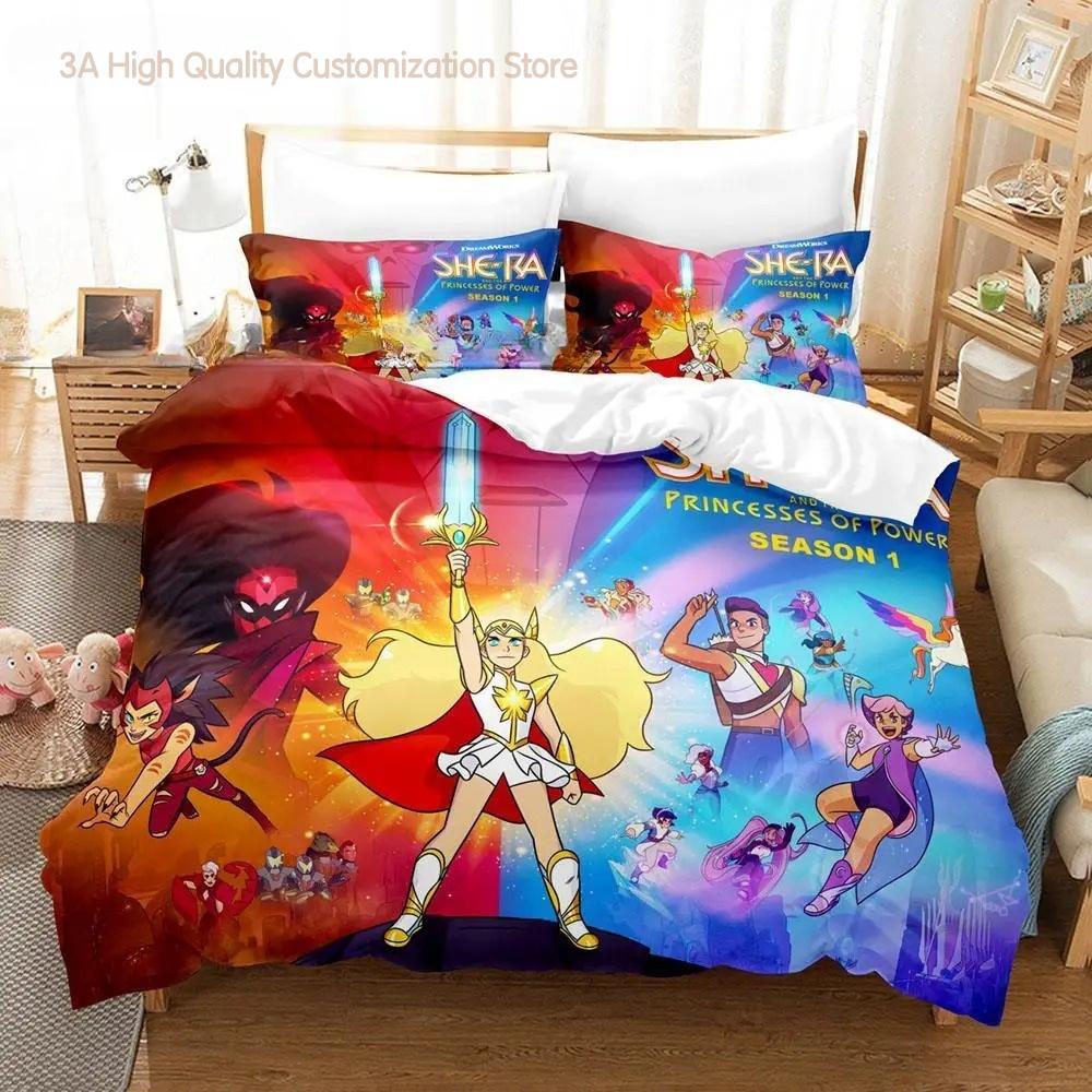 She Ra And The Princesses Of Power Set Biancheria da Letto Singolo Twin Full Queen King Size Set Biancheria da Letto Camera da Letto Adulti Copripiumino Set 3D