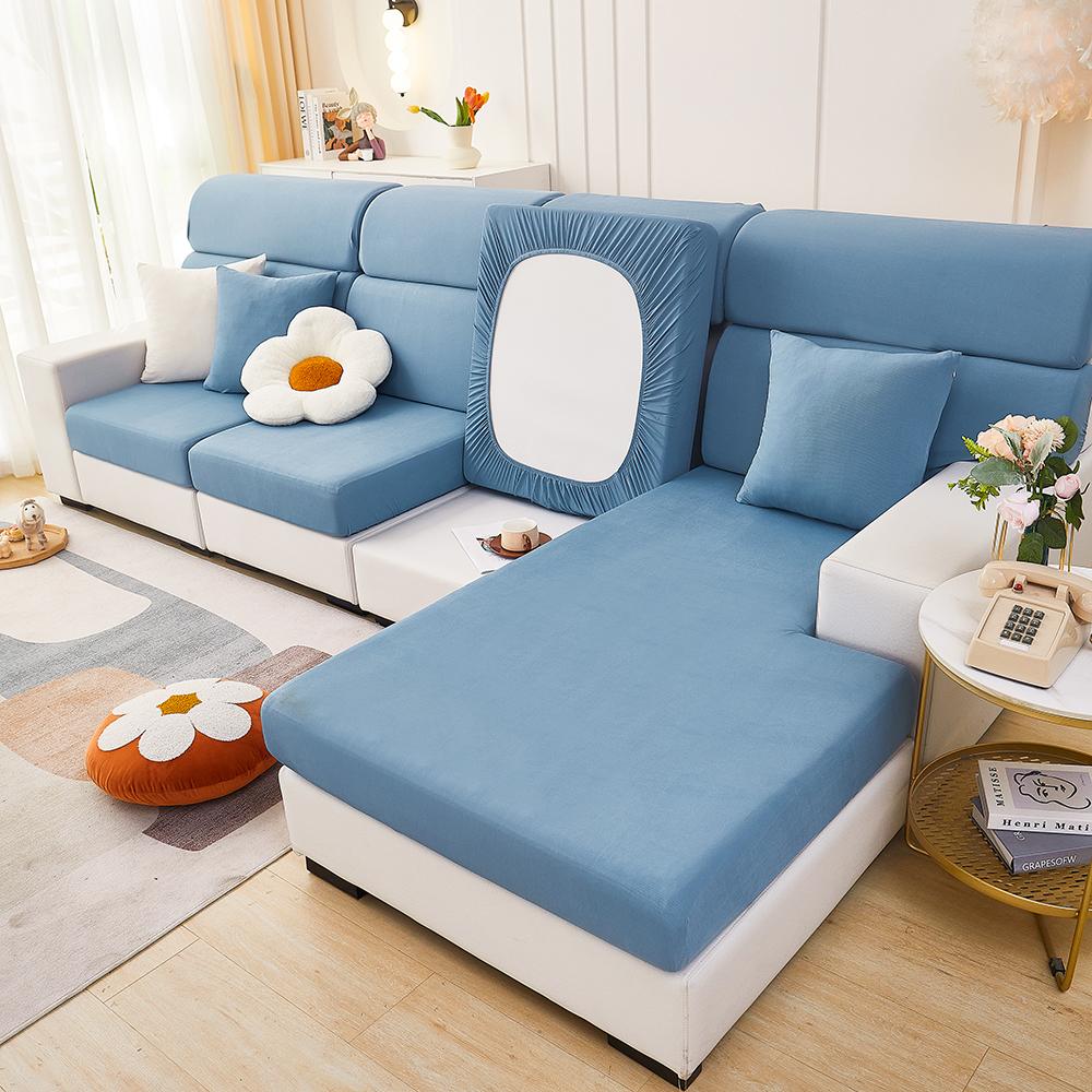 Copridivano Elasticizzato Universale per Tutte le Stagioni Copertura Completa Copertura Colore Unico Moderno Semplice Asciugamano per Divano Copertura Completa Filo di Seta di Ghiaccio Cuscino per Divano