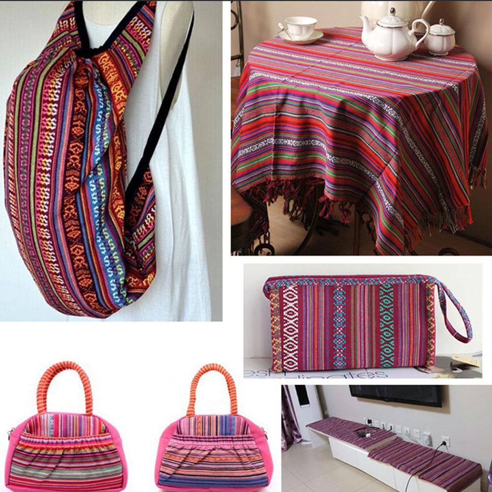 50X150cm Striped Jacquard Boho Style Fabric Cloth Handcraft Geometric Thick Fabrics Home Wall Decoration Sewing Handbag Garments
