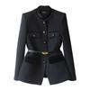 Stand-up Collar Jacket Spring Fashion Mid-length Waist Slimming Coat Small Fragrance Shoulder Women's Clothing