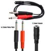 Audio Cable 3.5mm To 2x6.35mm Splitter Audio Cable 2 Mono 6.5 Jack To 3.5 Male for Phone Mixer Amplifier Speaker 6.35mm