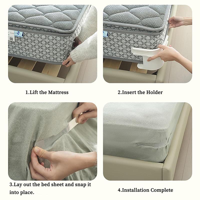 4Pcs Adjustable Bed Sheet Clips Non-Slip Invisible Anti-Slip Sheet Holder Diy Anti-Run Bed Sheet Grippers Fixed Bed Sheet Holder