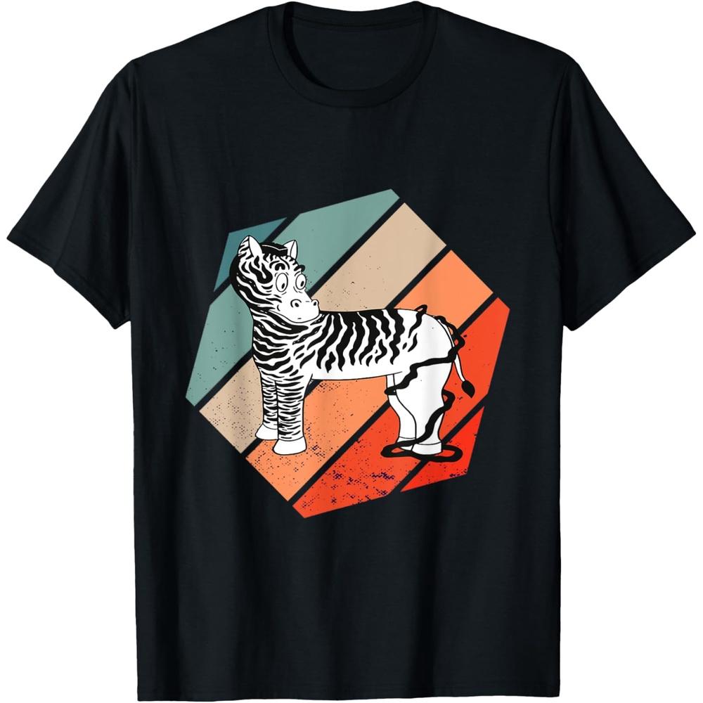 Funny Zebra Retro Wildlife Animal Lover Hexa Zookeeper Cotton Men T Shirt S чёрный
