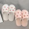 Peach Embroidered Wool Slippers Winter Warm Slippers