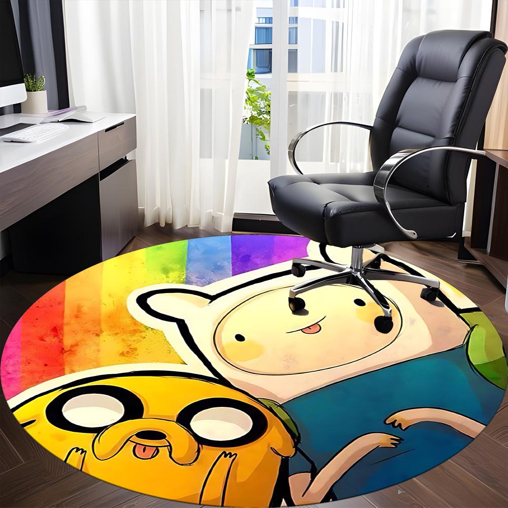 1pc Adventure Time Friendship Office Round Area Rug, Under Office Chairs Bedroom Living Room Home Decor  A1022288