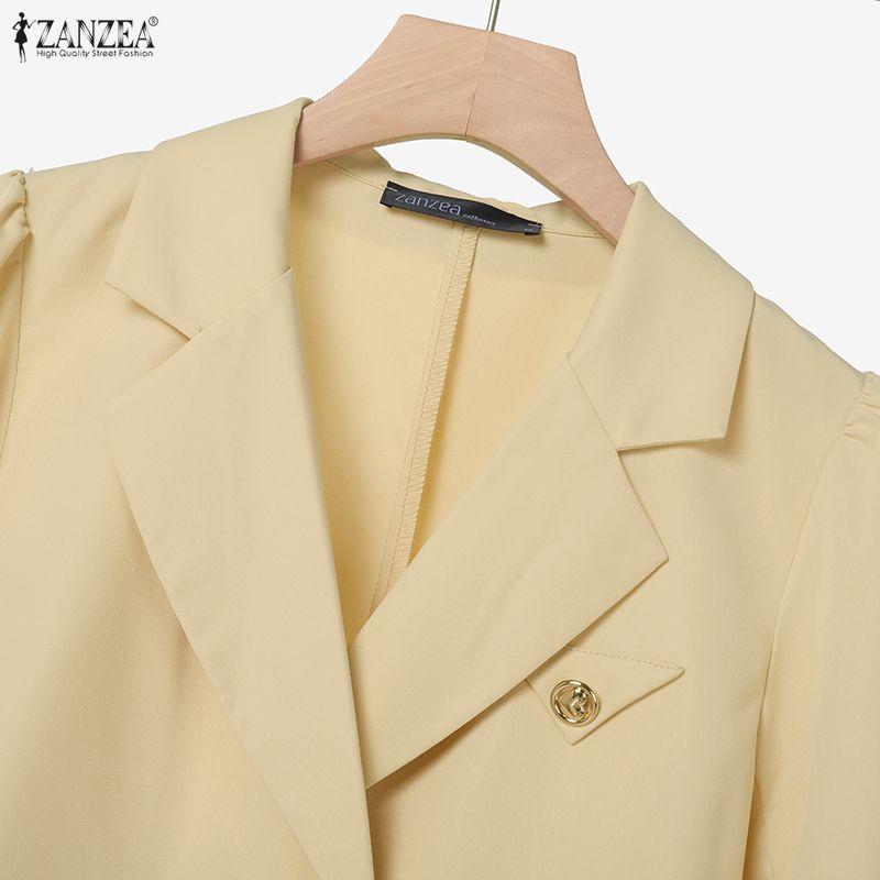 ZANZEA Blusa a Maniche Lunghe da Donna e Gonne Casual Set Completi Due Pezzi