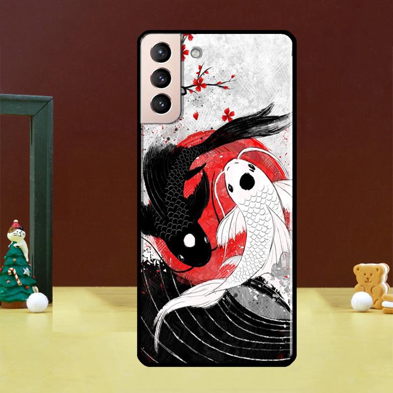 

Koi Fish Yin Yang Phone Case For Samsung Galaxy S24 Ultra S20 S21 S22 S23 S25 Ultra S24 FE S9 S10 Plus Cover Galaxy S9