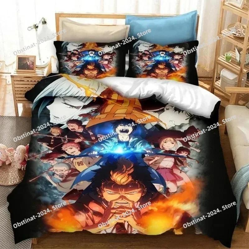 Fashion 3D Anime Blue Exorcist Bedding Set Printed Bed Set With Pillowcase Duvet Cover Soft Single Double Queen Super King Size