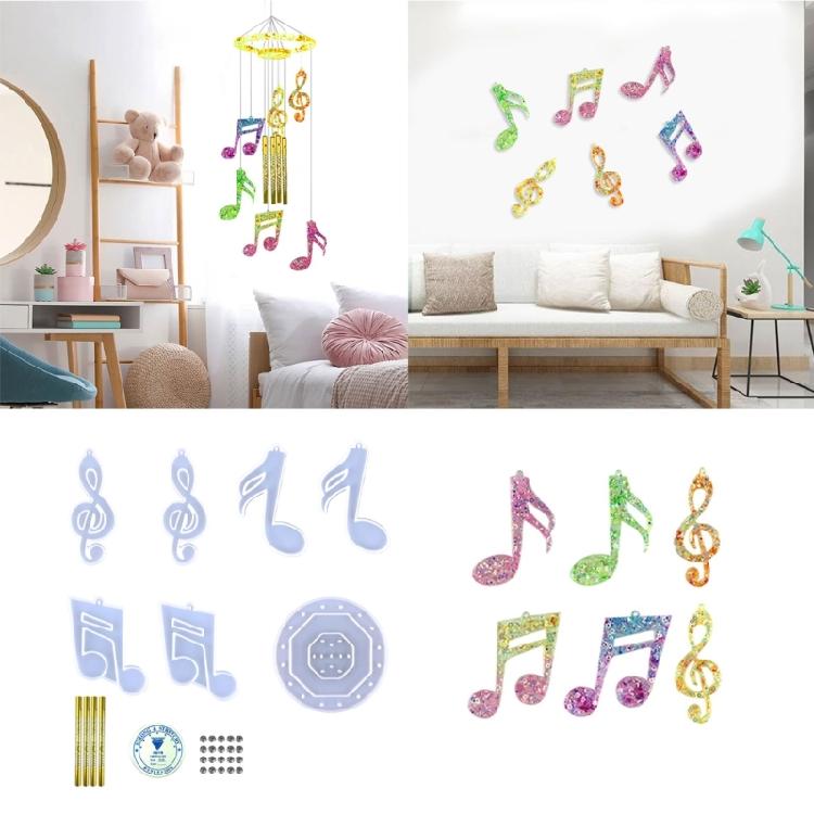 Musical Note Wind Chime Mould Epoxy Resin Mold Windchimes Hanging Pendants Mould