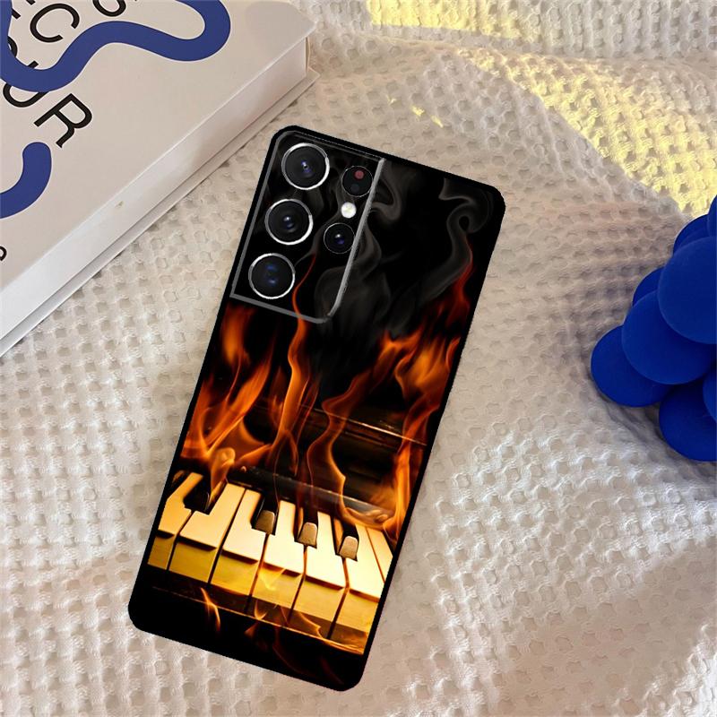 

Piano Keys Musical Phone Case For Samsung Galaxy S25 S24 Ultra S9 S10 S20 S22 S21 Plus S23 FE Portector Cover Galaxy S25 Plus
