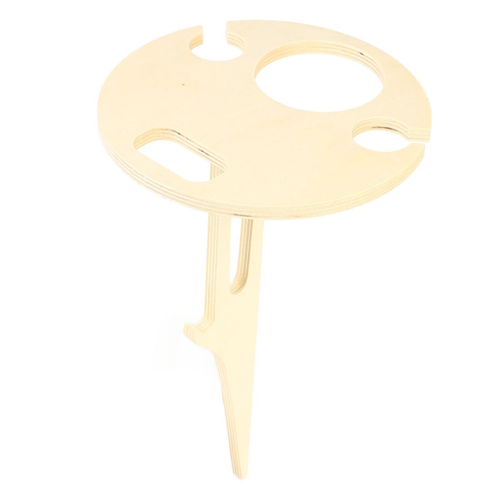Outdoor Wine Table Foldable Mini Wooden Picnic Table Wine Rack Support Holder for Party
