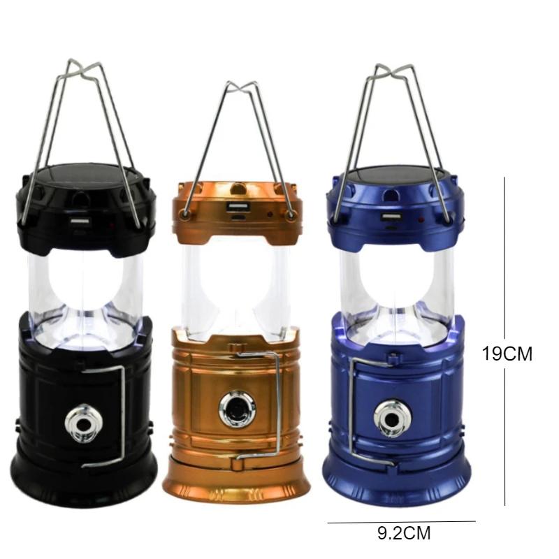 Rechargeable Solar LED Portable Multifunctional Torch Lamp Flame Flashlight Emergency Outdoor Hiking Tent Hanging Camping Light