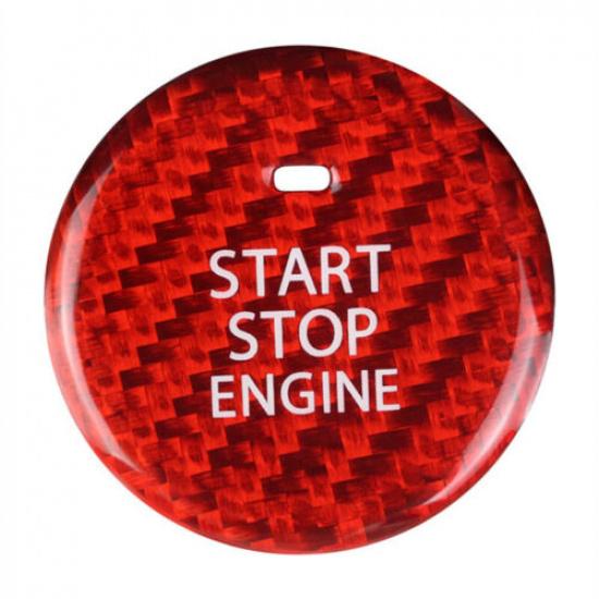 Red Carbon Fiber Car Engine Start Button Cover Sticker For Mazda CX-30 -