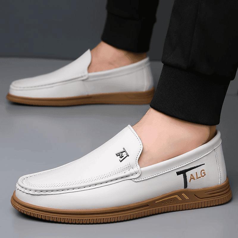 Summer first layer cowhide four seasons men's casual  leather shoes soft sole soft surface comfortable breathable non-slip shoes