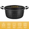 Soup Pot Nonstick Stock Pot with Handles Deep Casserole 21.5cm Iron Cooking Pot Induction Soup Pot for All Stovetops