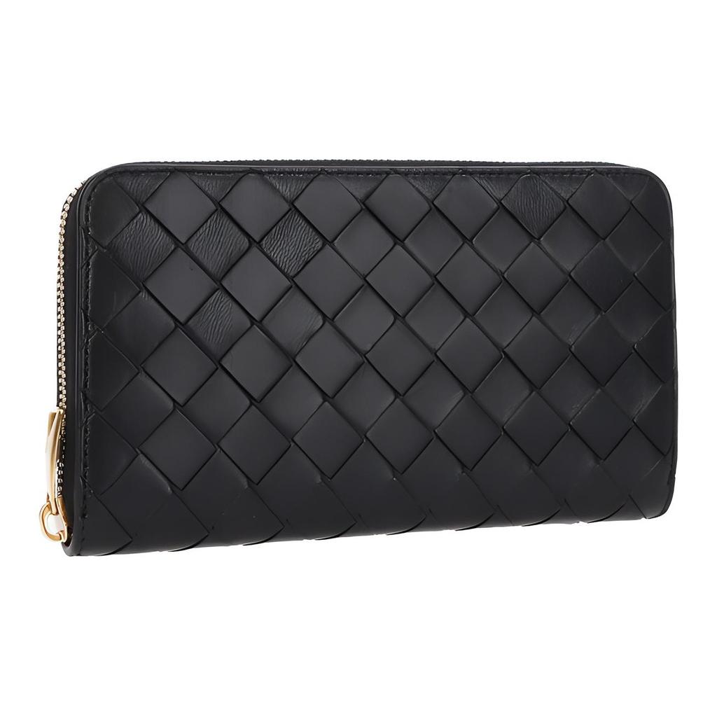 Bottega Veneta Woven Leather Clutch Wallet Women wallet Black 608053-VCPP2-8425