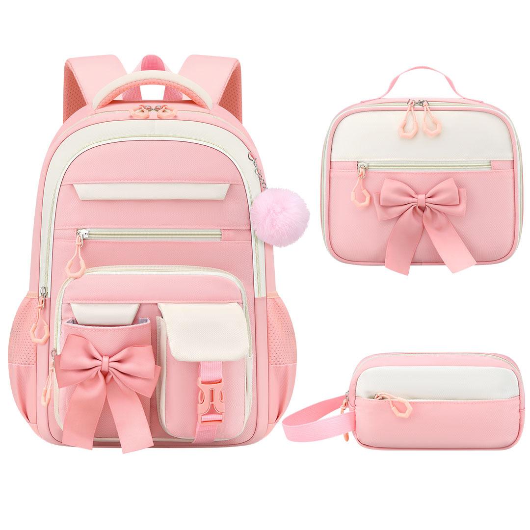 Schattige Studententas 3 stuks/set Basisschooltas Konijnen en Kwikzand Kawaii Studententas Tiener Meisjes Handtas Rugzak