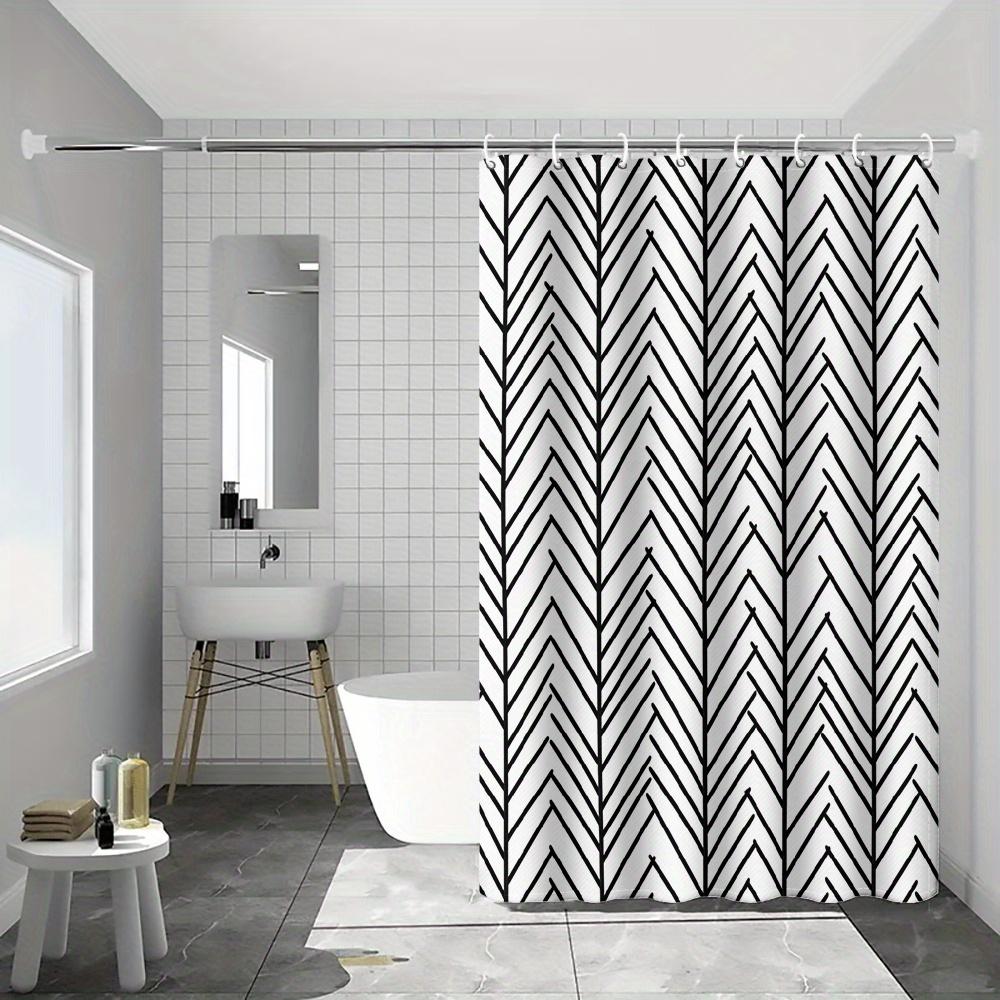 

Black And White Chevron Shower Curtain Geometric Pattern Modern Bathroom Decor Waterproof Bath Curtain Home Kitchen Accessory W60H190(CM)-1 Pcs