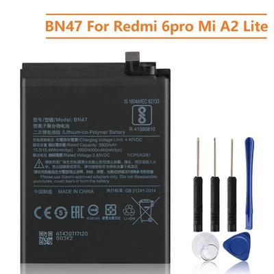Orijinal Yüksek Kaliteli BN47 pil Xiaomi Redmi 6 Pro / Mi A2 Lite 3900mAh