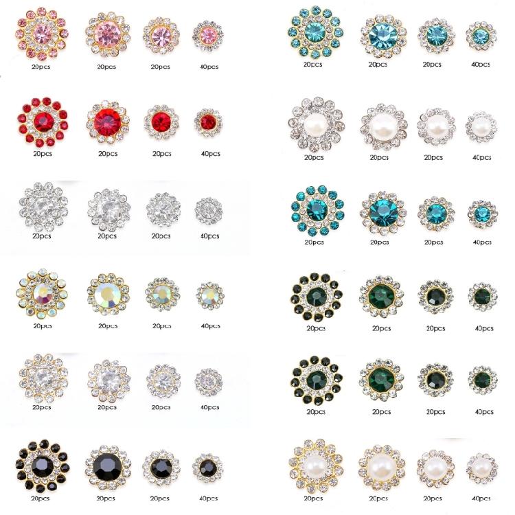 100Pcs Decorative Sew on Rhinestones Flower Shape Sew on Rhinestones for Clothing Dress Shoes Bag Hat and Sewing Project