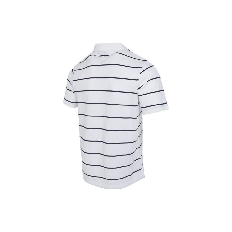 Adidas Embroidered Logo Striped Half-Button Polo Shirt Men Tops White IA8166