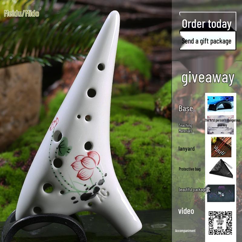 12-Hole Alto C Key Ocarina for Beginners, Pro Performance