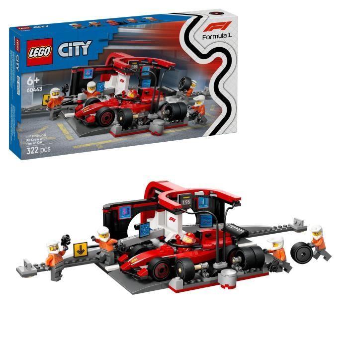 LEGO City 60443 Arrêt au stand de F1 avec voiture Ferrari - Jouet pour garçon dès 6 ans