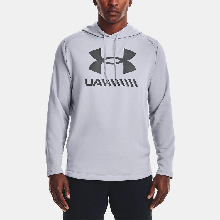 Under Armour Tech Logo Loose Fit Hoodie Men Hoodies Gray 1363663-011