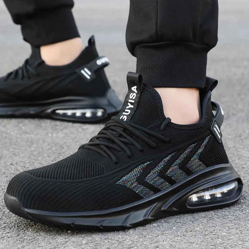 Safety Shoes for Men Air Cushion Work Sneakers Men Women Work Shoes Steel Toe Safety Boots Anti-puncture Indestructible Shoes