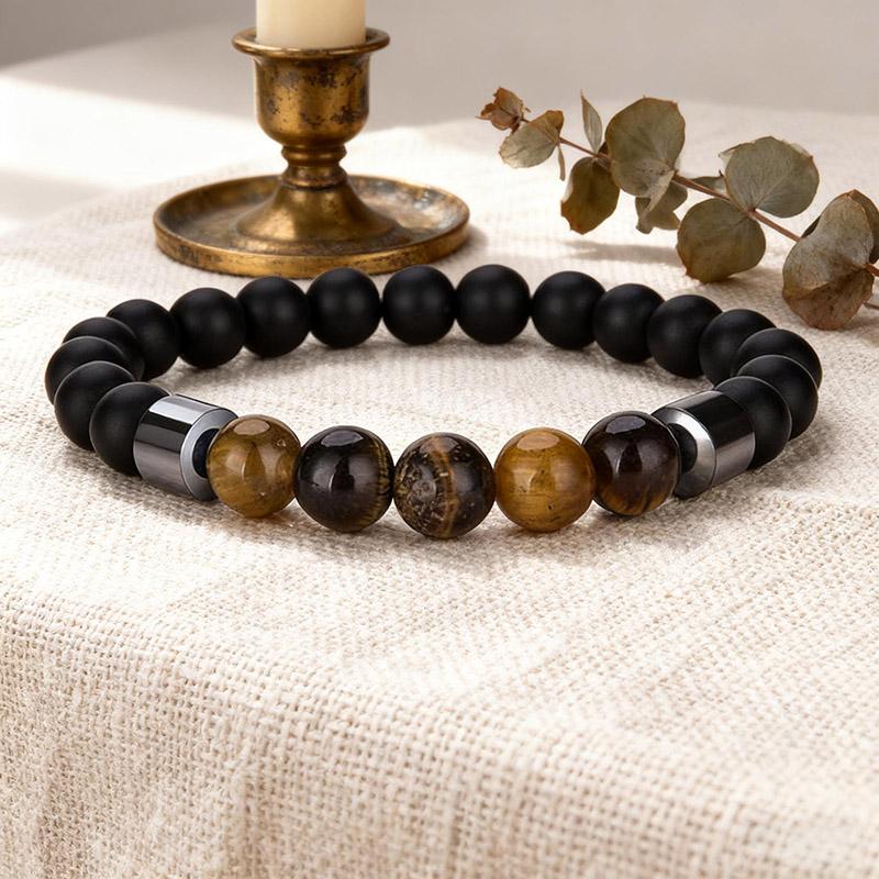 Unique Bicolor Chakra Stone Bracelet Unisex Matte Colorful Handmade Beaded Elastic Braslet Thanksgiving Day Couple Gift Pulseira