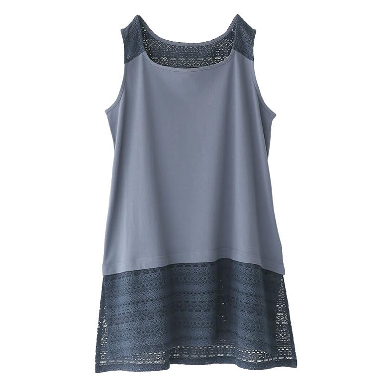 

Майка Sharewalker с кружевом Майка без рукавов с кружевом Пастельные тона Сероватый tdn0371 n OrLABEL Координированный по цвету подол. Женский топ, майка, 100%