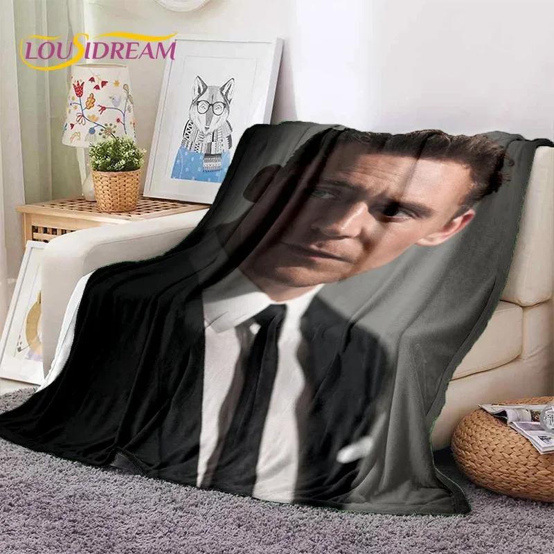3D Tom Hiddleston Collage Actor Soft Flannel Blanket for Beds Bedroom Sofa Picnic,Throw Blanket for Outdoor Leisure Nap Gift Kid
