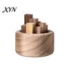 Safe Fireless Fragrance Diffuser Wooden Essential Oil Diffuser, Beech Wood Aromatherapy Micro-landscape Small Round for Home Offices Cars Yoga