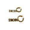 Christian Dior For both ears Swing Dior Evolution Gold Plated DIOR Letter Curb Hoop Earrings Pierce gold Gold Plated Women Used